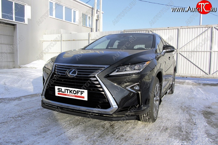 13 199 р. Защита переднего бампер Slitkoff Lexus RX350 AL20 дорестайлинг (2015-2019) (Цвет: серебристый)  с доставкой в г. Керчь