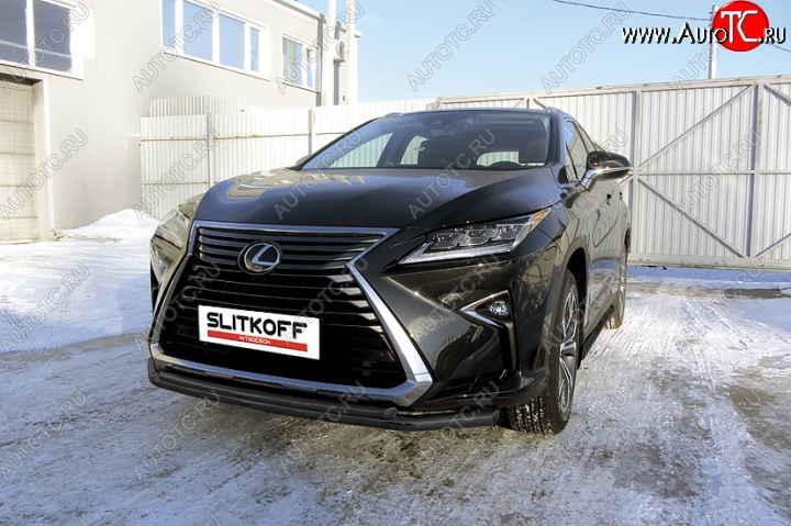 14 749 р. Защита переднего бампер Slitkoff Lexus RX350 AL20 дорестайлинг (2015-2019) (Цвет: серебристый)  с доставкой в г. Керчь