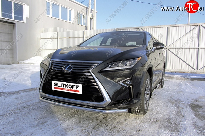 16 999 р. Одинарная защита переднего бампера диаметром 57 мм Slitkoff Lexus RX350 AL20 дорестайлинг (2015-2019) (Нержавейка, Полированная)  с доставкой в г. Керчь