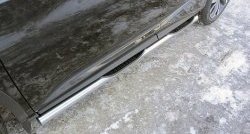 Защита порогов с пластиковыми вставками для ног из круглой трубы диаметром 76 мм Slitkoff Lexus RX350  AL20 (2015-2019) дорестайлинг