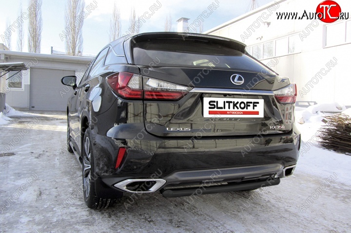 9 949 р. Защита задняя Slitkoff  Lexus RX350  AL20 (2015-2019) дорестайлинг (Цвет: серебристый)  с доставкой в г. Керчь