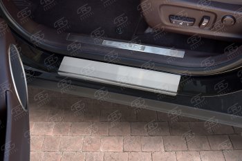 1 889 р. Накладки порожков салона Russtal Lexus RX350 AL20 дорестайлинг (2015-2019) (Нержавейка шлифованная)  с доставкой в г. Керчь. Увеличить фотографию 2