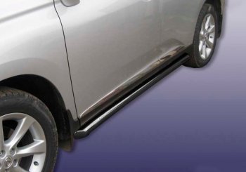 Защита порогов Ø76 мм с гибами Slitkoff Lexus RX350 AL10 дорестайлинг (2008-2012)