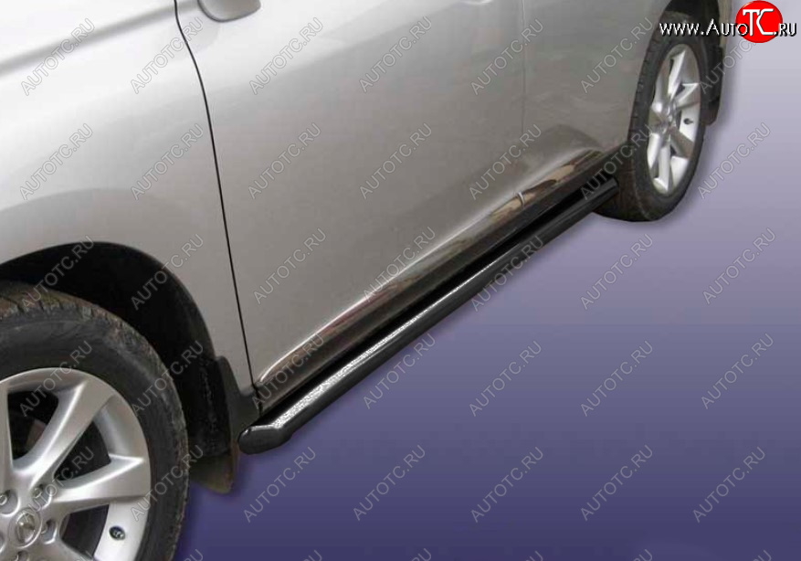 16 499 р. Защита порогов Ø76 мм с гибами Slitkoff  Lexus RX350  AL10 (2008-2012) дорестайлинг (сталь с полимерным покрытием, цвет серебро)  с доставкой в г. Керчь