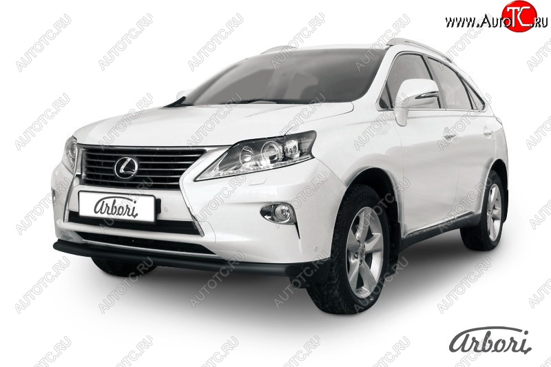 9 845 р. Защита переднего бампера Arbori (черная, 1 труба d57 mm). Lexus RX350 AL10 рестайлинг (2012-2015)  с доставкой в г. Керчь