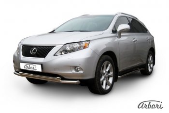 22 049 р. Защита переднего бампера Arbori (нержавейка, 2 трубы d57 и 57 mm) Lexus RX350 AL10 дорестайлинг (2008-2012)  с доставкой в г. Керчь. Увеличить фотографию 2