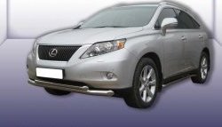 Двойная защита переднего бампера из двух труб диаметром 76 и 57 мм Slitkoff Lexus RX350  AL10 (2008-2012) дорестайлинг