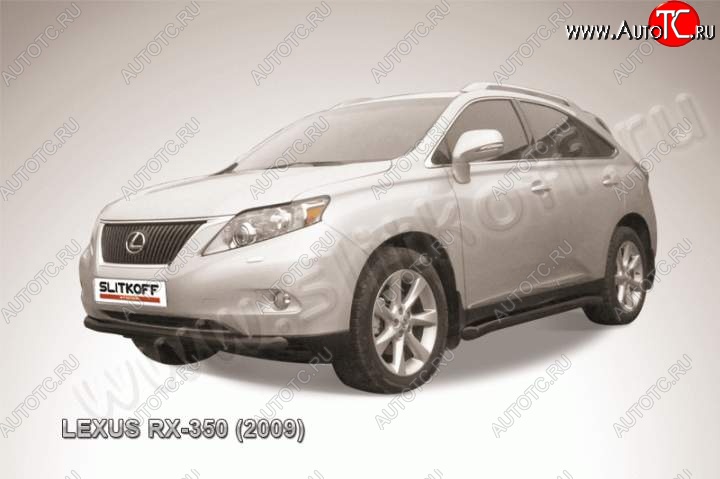 14 999 р. Защита переднего бампер Slitkoff  Lexus RX350  AL10 (2008-2012) дорестайлинг (Цвет: серебристый)  с доставкой в г. Керчь