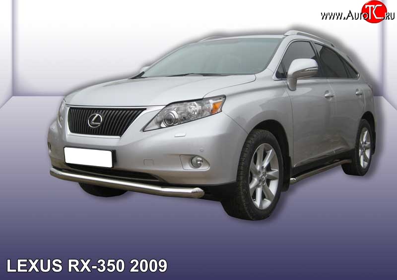 19 299 р. Одинарная защита переднего бампера диаметром 76 мм Slitkoff  Lexus RX350  AL10 (2008-2012) дорестайлинг (Нержавейка, Полированная)  с доставкой в г. Керчь