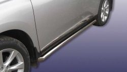 Защита порогов d76 мм с гибами Slitkoff Lexus RX350  AL10 (2008-2012) дорестайлинг (нержавейка полированная)