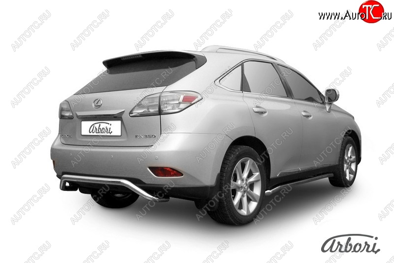 15 749 р. Защита заднего бампера Arbori (скоба, нержавейка, 1 труба d57 mm). Lexus RX350 AL10 дорестайлинг (2008-2012)  с доставкой в г. Керчь