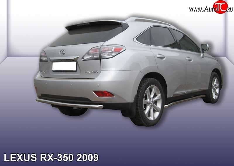 14 549 р. Одинарная защита заднего бампера из трубы диаметром 57 мм Slitkoff Lexus RX350 AL10 дорестайлинг (2008-2012) (Нержавейка, Полированная)  с доставкой в г. Керчь
