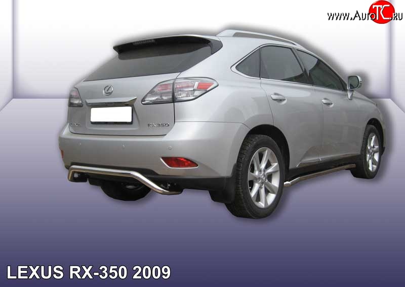 14 549 р. Фигурная защита заднего бампера диаметром 57 мм Slitkoff Lexus RX350 AL10 дорестайлинг (2008-2012) (Нержавейка, Полированная)  с доставкой в г. Керчь