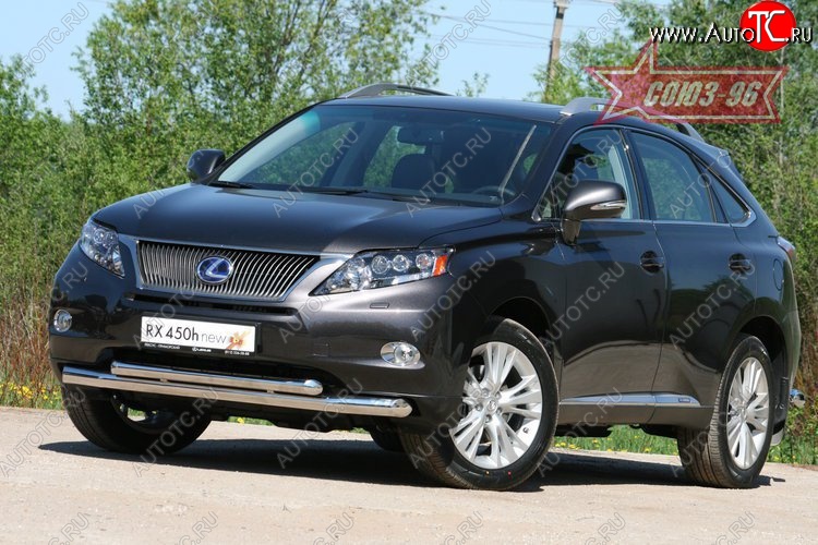 28 709 р. Защита переднего бампера двойная Souz-96 (d76/60) Lexus RX450H AL10 дорестайлинг (2009-2012)  с доставкой в г. Керчь