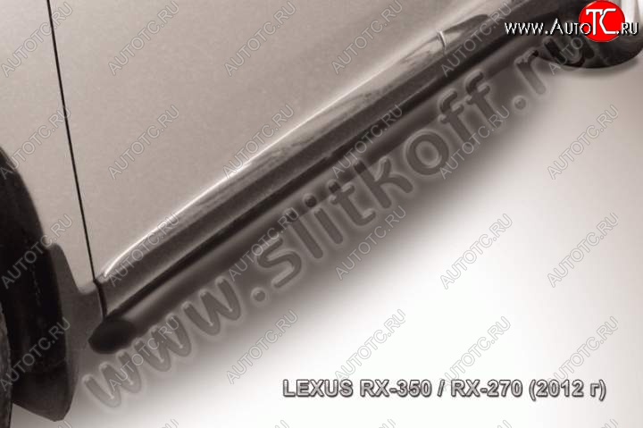 13 699 р. Защита порогов Slitkoff  Lexus RX350  AL10 (2012-2015) рестайлинг (Цвет: серебристый)  с доставкой в г. Керчь