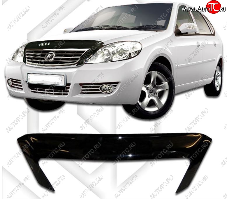 2 079 р. Дефлектор капота CA-Plastic Lifan Breez (2006-2012) (Classic черный, Без надписи)  с доставкой в г. Керчь