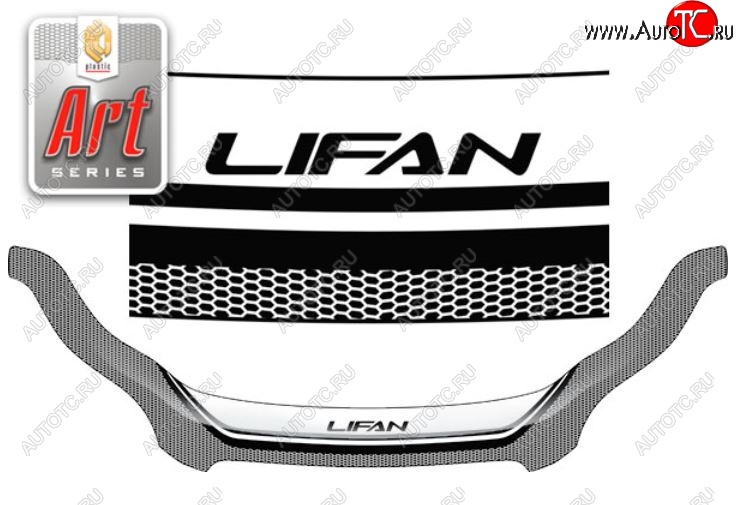2 479 р. Дефлектор капота CA-Plastiс exclusive  Lifan X60 (2011-2025) дорестайлинг, 1-ый рестайлинг, 2-ой рестайлинг (Серия Art черная)  с доставкой в г. Керчь