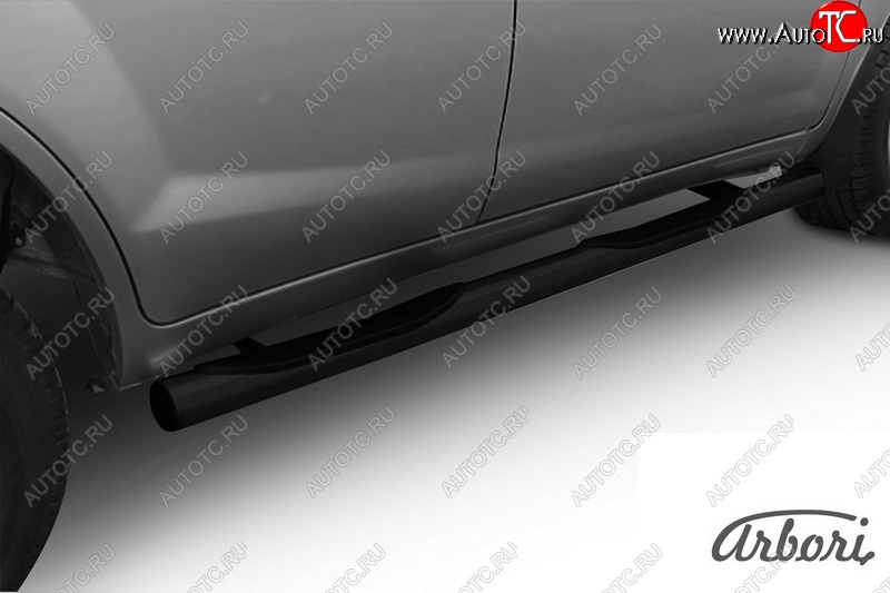 5 678 р. Защита штатных порогов Arbori (с проступью, черная, d60 mm). Lifan X60 дорестайлинг (2011-2015)  с доставкой в г. Керчь