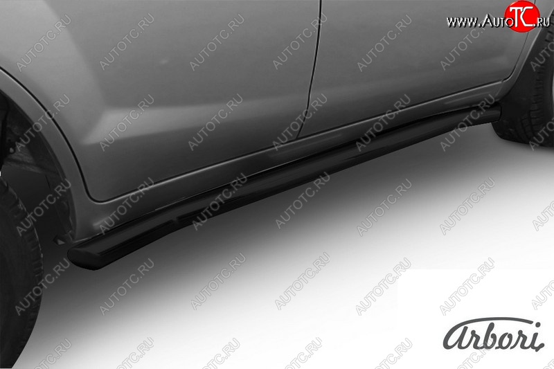 3 644 р. Защита штатных порогов Arbori (черная, d60 mm). Lifan X60 дорестайлинг (2011-2015)  с доставкой в г. Керчь