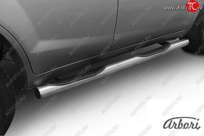 12 869 р. Защита штатных порогов Arbori (с проступью, нержавейка, d76 mm). Lifan X60 дорестайлинг (2011-2015)  с доставкой в г. Керчь