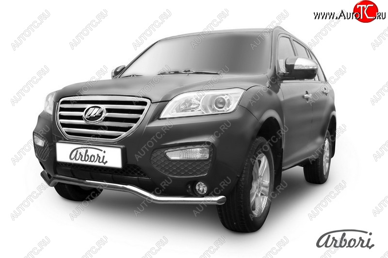 9 899 р. Защита переднего бампера Arbori (волна, нержавейка, 1 труба d60 mm). Lifan X60 1-ый рестайлинг (2015-2016)  с доставкой в г. Керчь