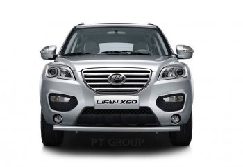 Защита переднего бампера (нержавейка Ø63 мм) Petroil Tuning Lifan X60 (2011-2016) дорестайлинг, 1-ый рестайлинг