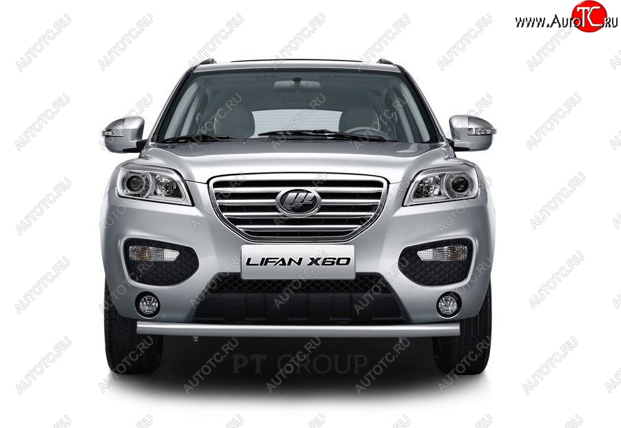 11 909 р. Защита переднего бампера (нержавейка Ø63 мм) Petroil Tuning  Lifan X60 (2011-2016) дорестайлинг, 1-ый рестайлинг  с доставкой в г. Керчь