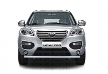 6 079 р. Защита переднего бампера (сталь с покрытием, Ø63 мм) Petroil Tuning  Lifan X60 (2011-2016) дорестайлинг, 1-ый рестайлинг (Цвет: Черный (Шагрень))  с доставкой в г. Керчь. Увеличить фотографию 4