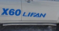 70 999 р. Защита порогов из круглой трубы диаметром 63 мм Russtal Lifan X60 дорестайлинг (2011-2015) (Защита порогов с со скосами на торцах (вариант 1))  с доставкой в г. Керчь. Увеличить фотографию 6