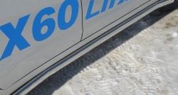 70 999 р. Защита порогов из круглой трубы диаметром 63 мм Russtal Lifan X60 дорестайлинг (2011-2015) (Защита порогов с со скосами на торцах (вариант 1))  с доставкой в г. Керчь. Увеличить фотографию 11