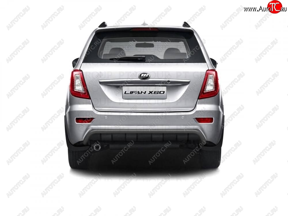 5 359 р. Защита заднего бампера PT GROUP Ø51мм ШАГРЕНЬ (ППК) LIFAN X60 2012-2016 Lifan X60 1-ый рестайлинг (2015-2016) (Черная (шагрень))  с доставкой в г. Керчь