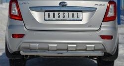 Одинарная защита заднего бампера из трубы диаметром 76 мм SLITKOFF Lifan X60 (2011-2025) дорестайлинг, 2-ой рестайлинг