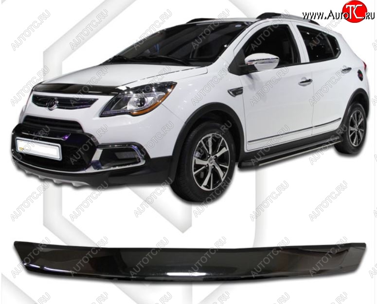 2 079 р. Дефлектор капота CA-Plastiс Lifan X50 (2015-2025) (Classic черный, Без надписи)  с доставкой в г. Керчь