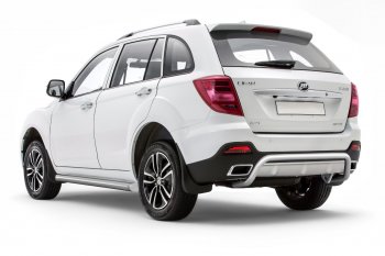 13 299 р. Защита порогов вогнутая из трубы Ø63 Petroil Tuning  Lifan X60 (2016-2025) 2-ой рестайлинг (Нержавеющая полированная сталь)  с доставкой в г. Керчь. Увеличить фотографию 2