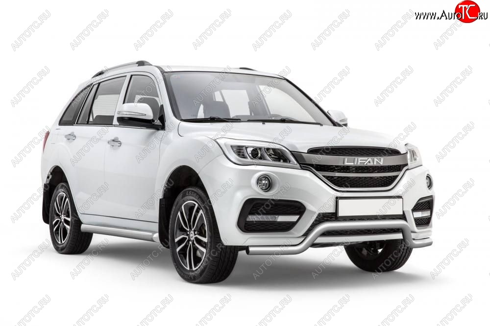 15 599 р. Защита переднего бампера Petroil Tuning (d63, волна)  Lifan X60 (2016-2025) 2-ой рестайлинг (Нержавеющая полированная сталь)  с доставкой в г. Керчь