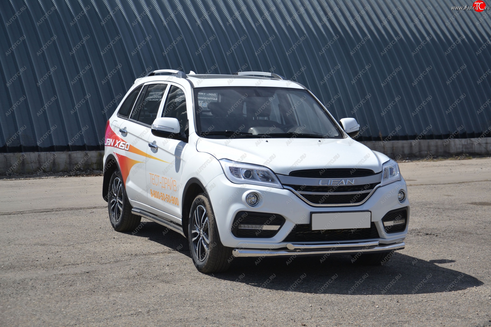 14 499 р. Защита переднего бампера двойная из труб d63/51 мм Petroil Tuning Lifan X60 2-ой рестайлинг (2016-2025) (Нержавеющая полированная сталь)  с доставкой в г. Керчь