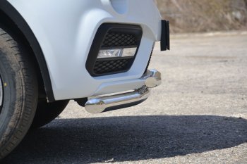 14 499 р. Защита переднего бампера двойная из труб d63/51 мм Petroil Tuning Lifan X60 2-ой рестайлинг (2016-2025) (Нержавеющая полированная сталь)  с доставкой в г. Керчь. Увеличить фотографию 2