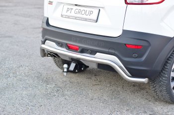 17 989 р. Защита заднего бампера Petroil Tuning Волна (d51) Lifan X60 2-ой рестайлинг (2016-2025) (Нержавеющая полированная сталь)  с доставкой в г. Керчь. Увеличить фотографию 2