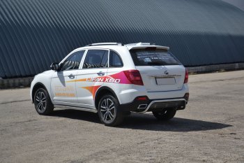 17 989 р. Защита заднего бампера Petroil Tuning Волна (d51) Lifan X60 2-ой рестайлинг (2016-2025) (Нержавеющая полированная сталь)  с доставкой в г. Керчь. Увеличить фотографию 3