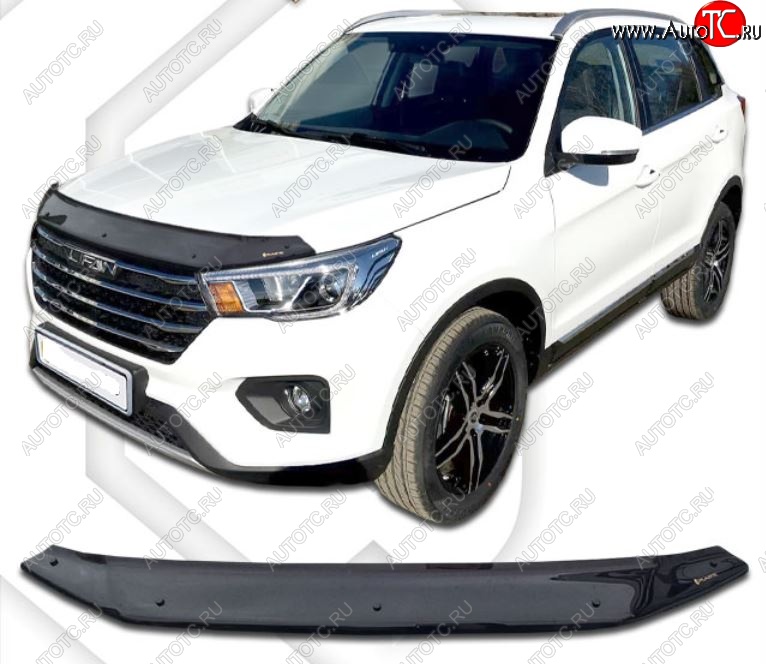 1 999 р. Дефлектор капота CA-Plastiс Lifan X70 (2018-2025) (Classic черный, Без надписи)  с доставкой в г. Керчь