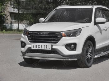 14 999 р. Защита переднего бампера (Ø42 мм, нержавейка) SLITKOFF  Lifan X70 (2018-2025)  с доставкой в г. Керчь. Увеличить фотографию 2