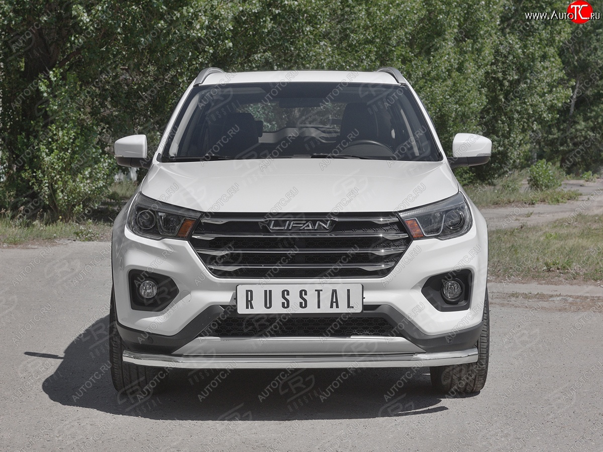 17 699 р. Защита переднего бампера (Ø 63 мм, ) SLITKOFF  Lifan X70 (2018-2025)  с доставкой в г. Керчь