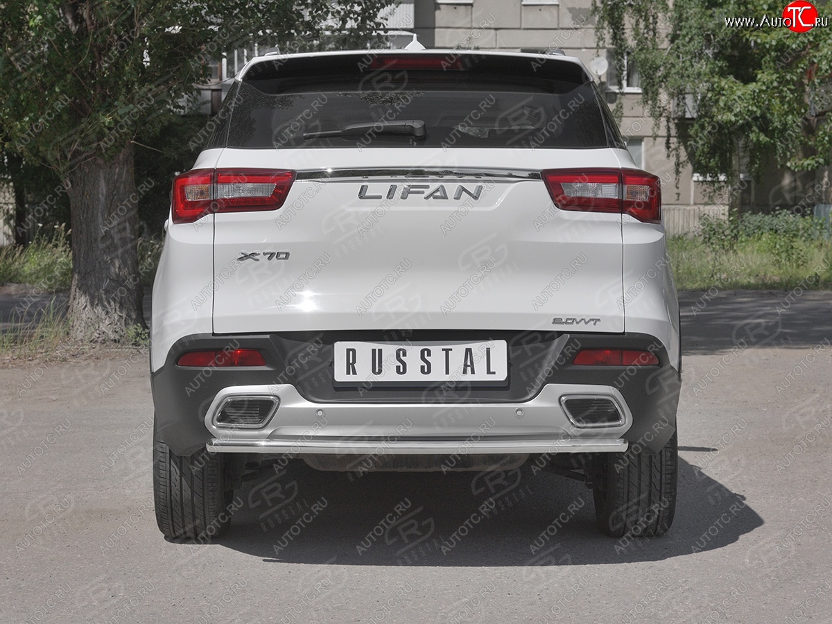 15 449 р. Защита заднего бампера (Ø63/42 мм, нержавейка) SLITKOFF  Lifan X70 (2018-2025)  с доставкой в г. Керчь