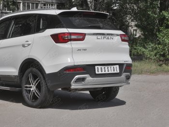 15 449 р. Защита заднего бампера (Ø63/42 мм, нержавейка) SLITKOFF  Lifan X70 (2018-2025)  с доставкой в г. Керчь. Увеличить фотографию 2
