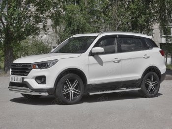 19 399 р. Защита порогов (Ø120x60 мм с проступью, нержавейка) Russtal Lifan X70 (2018-2025)  с доставкой в г. Керчь. Увеличить фотографию 2
