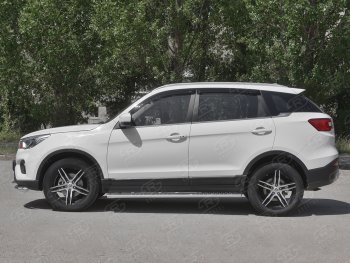 19 399 р. Защита порогов (Ø120x60 мм с проступью, нержавейка) Russtal Lifan X70 (2018-2025)  с доставкой в г. Керчь. Увеличить фотографию 3