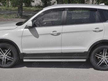 19 999 р. Защита порогов (Ø63 мм, нержавейка) SLITKOFF  Lifan X70 (2018-2025) (Металлические торцы под 45°)  с доставкой в г. Керчь. Увеличить фотографию 2