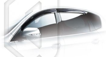Дефлектора окон CA-Plastiс Luxgen 7 SUV (2014-2025) (Classic полупрозрачный, Без хром.молдинга)