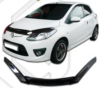 Дефлектор капота (exclusive) CA-Plastic Mazda 2  2 DE (2007-2014) хэтчбэк 5 дв. дорестайлинг, хэтчбэк 5 дв. рестайлинг