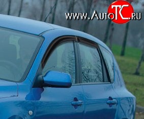 949 р. Комплект дефлекторов окон (ветровиков) 4 шт. Russtal Mazda 3/Axela BK дорестайлинг, хэтчбэк (2003-2006)  с доставкой в г. Керчь